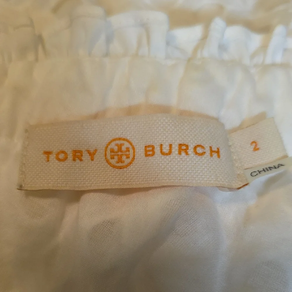 Tory Burch White Zoe Eyelet One Shoulder Feminine Spring Dress
